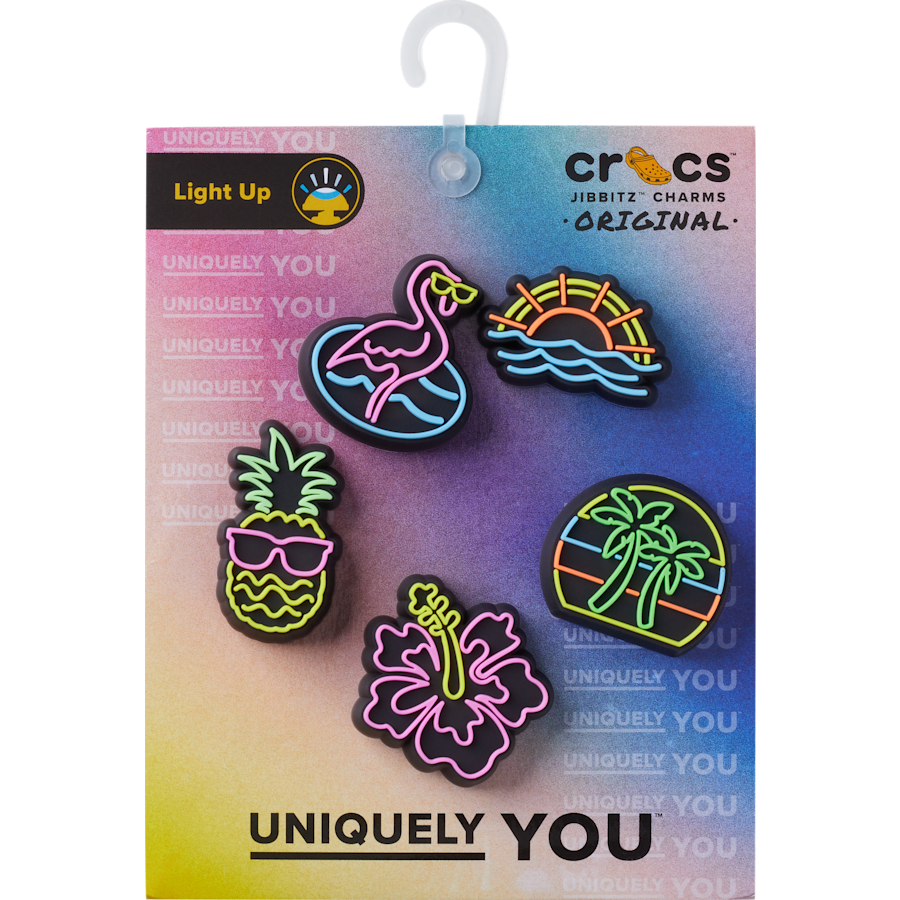 Crocs Premium | Lights Up Neon 5 Pack Jibbitz™ charms
