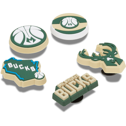 Crocs Best Seller | NBA Milwaukee Bucks 5 Pack Jibbitz™ charms