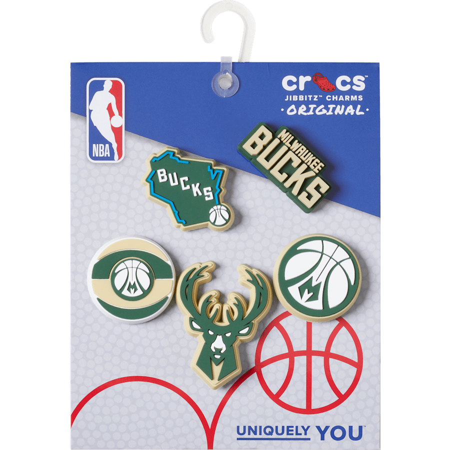 Crocs Best Seller | NBA Milwaukee Bucks 5 Pack Jibbitz™ charms