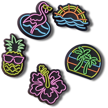 Crocs Premium | Lights Up Neon 5 Pack Jibbitz™ charms