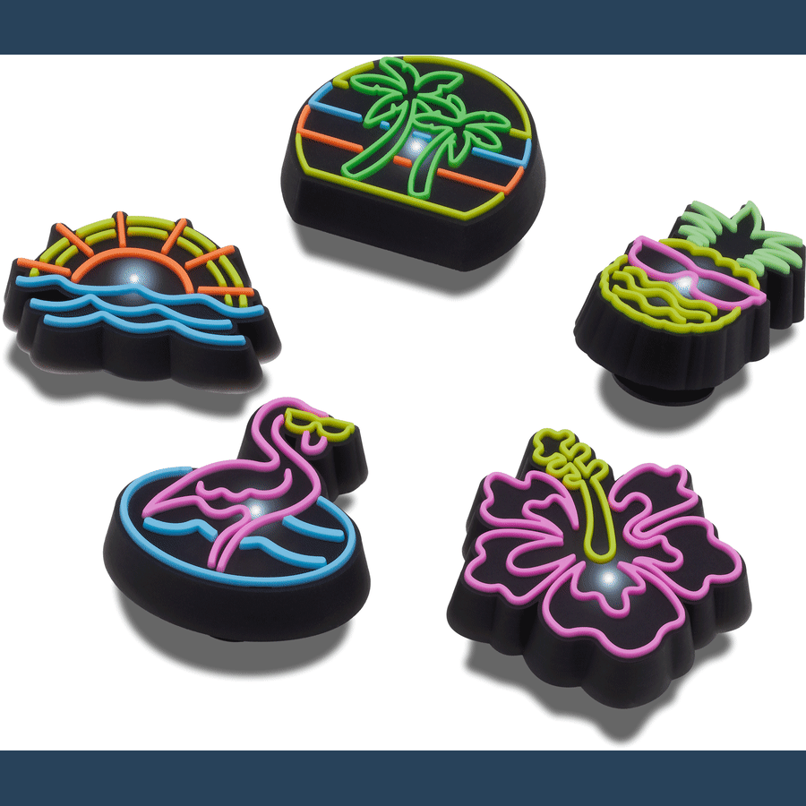 Crocs Premium | Lights Up Neon 5 Pack Jibbitz™ charms