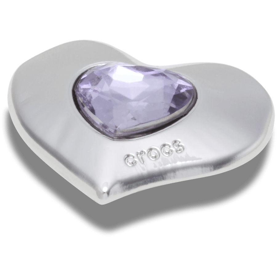 Crocs Quality | SilverandPurple SMT Gem Heart Jibbitz™ charms