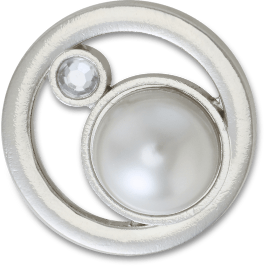 Crocs Classic | Silver Ring With Pearl Jibbitz™ charms