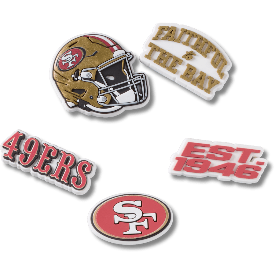 Crocs Featured | NFL San Francisco 49ers 5 Pack Jibbitz Shoe Charm