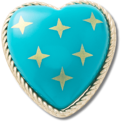 Crocs Signature | Turquoise and Gold Heart Jibbitz™ charms