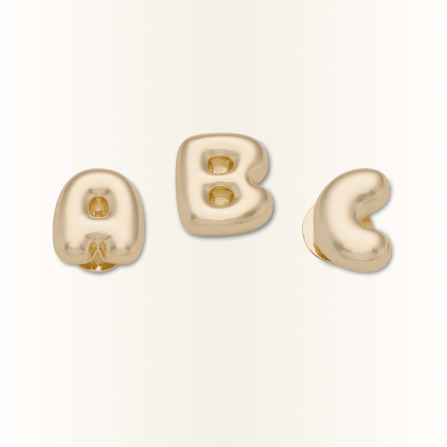 Crocs Essential | Gold Bubble Letter A-Z Jibbitz™ charms